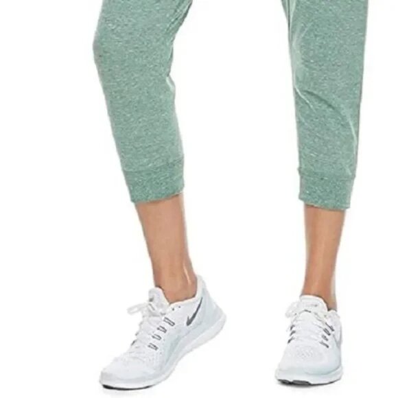 VTG Nike Women’s Size Large Mint Green "JUST DO IT" Capri Jogger Sweatpants SOFT - Picture 3 of 11